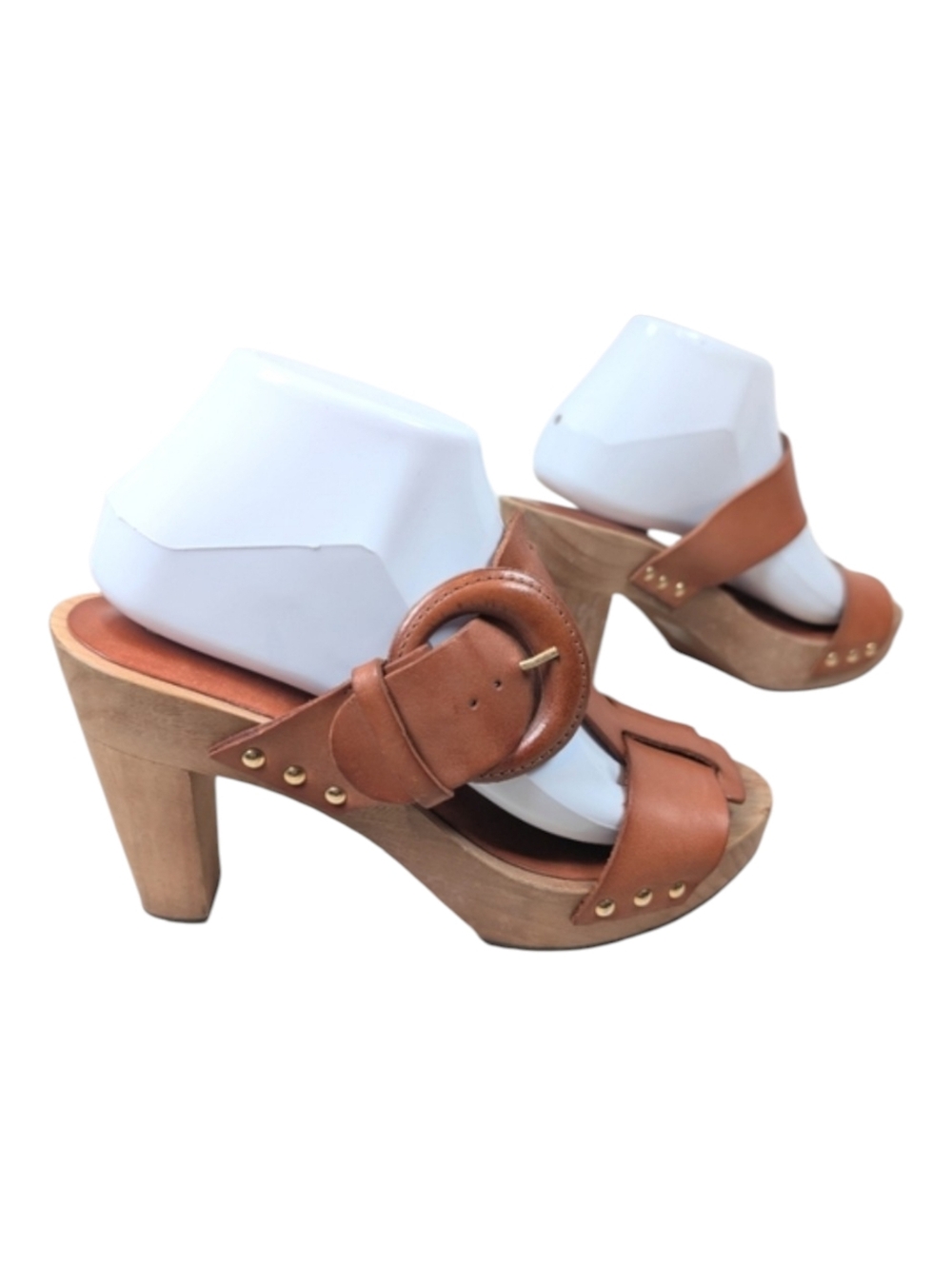 Delman Leather Slip On Heeled Sandal Dress shoe Women's Size 9